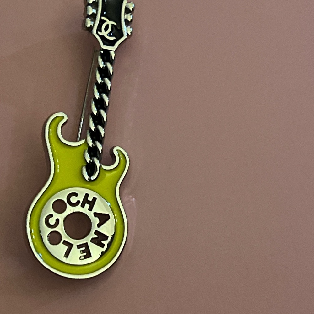 Chanel Yellow Guitar Pendant